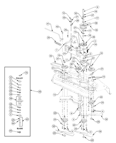 Spindle Assembly 48 Inch Diagram and Parts List for GT2186-48 13A298M710-13A298M712 Cub Cadet Lawn Tractor